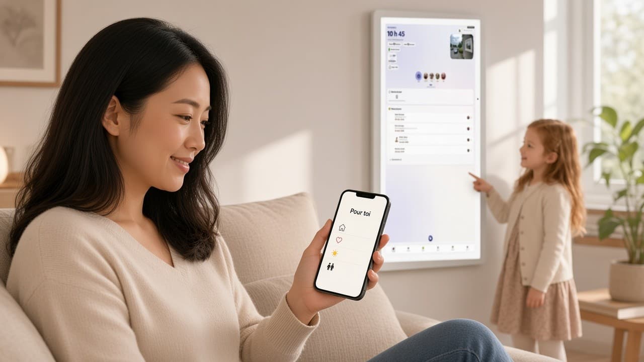 Un parent utilise l’app compagnon